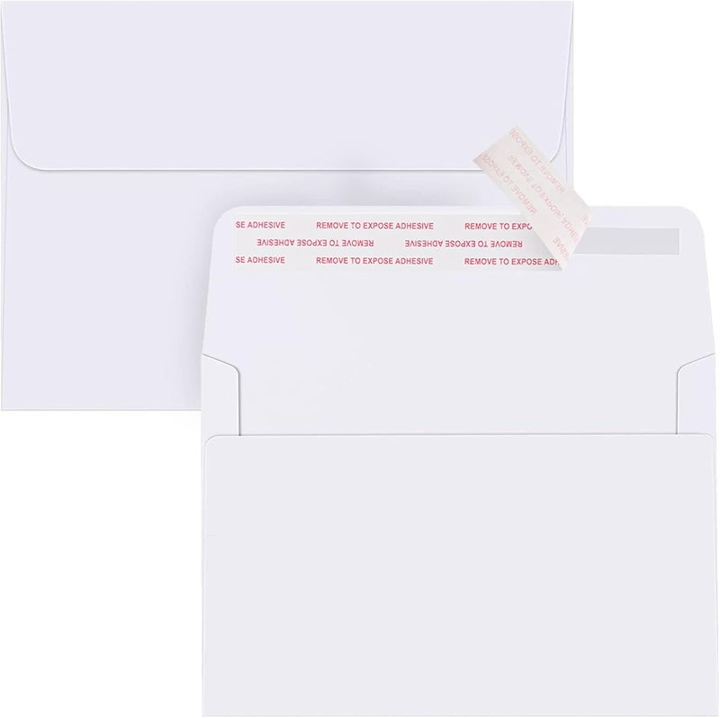 ACSTEP 100PACK 5X7 Envelopes, White A7 Envelopes Self Seal for Weddings, Invitations, Photos, Postcards, Greeting Cards Mailing,Baby Shower, Graduation - Image 1